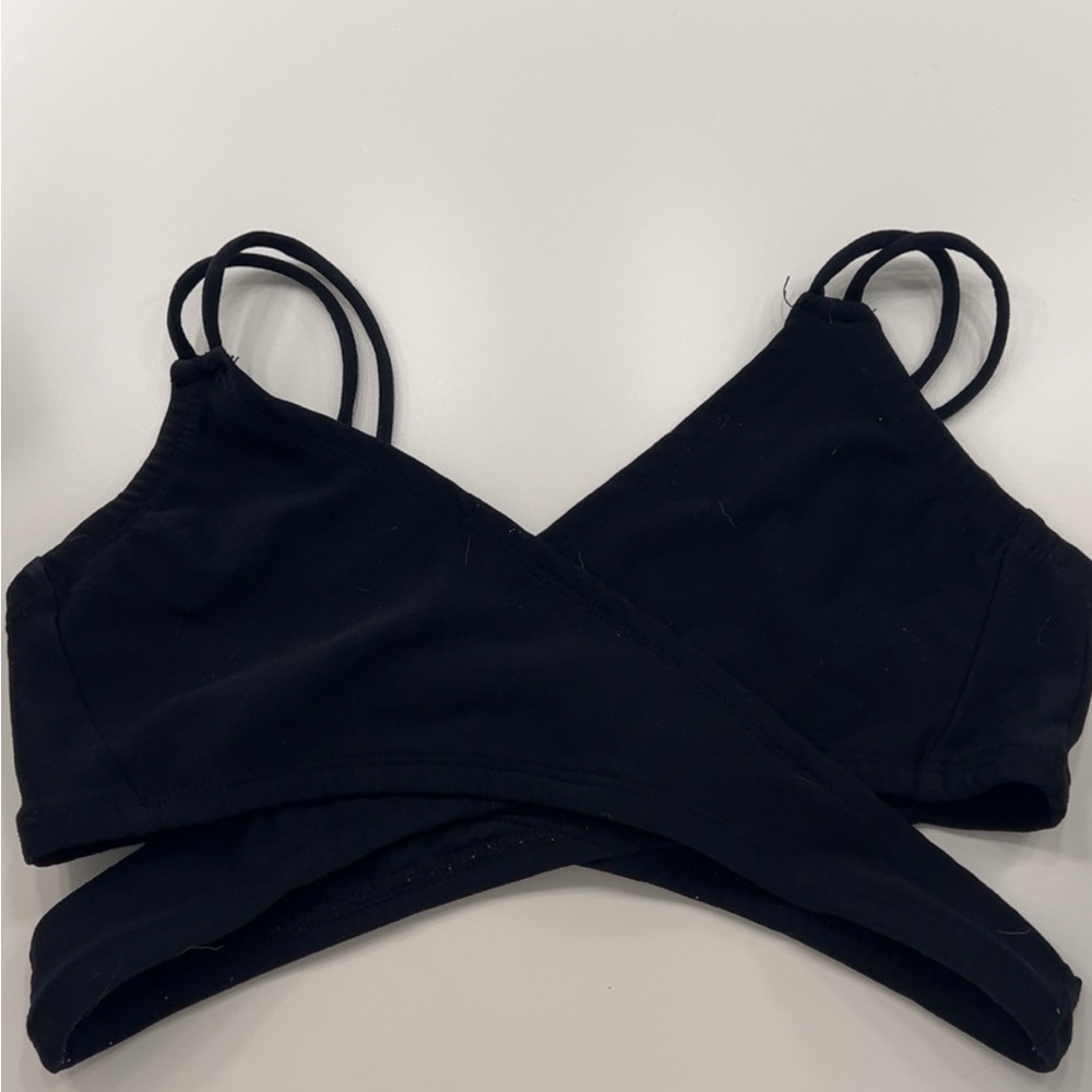 BLACK HONEYCUT DANCE TOP. ADULT SMALL